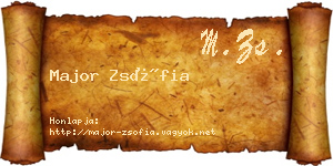 Major Zsófia névjegykártya