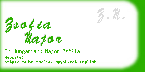 zsofia major business card