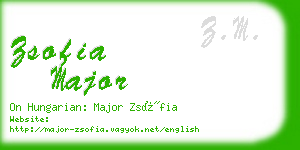 zsofia major business card